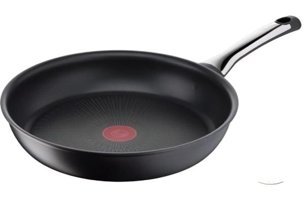 Tefal 6x Excellence Plastik Saplı Titanyum 32 cm Düz Tava Siyah