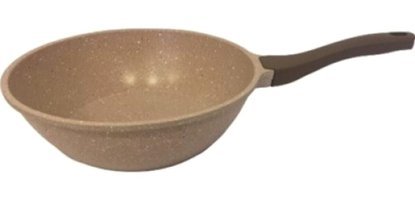 Termorad hermoad Plastik Saplı Döküm 28 cm Wok Tava Krem