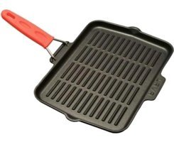 Nidage Dikdörtgen Plastik Saplı Alüminyum 21x30 cm Grill Tava Kırmızı