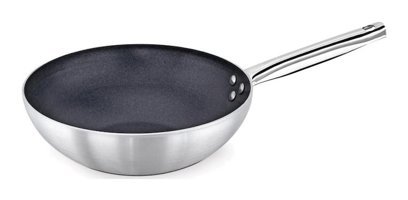 Kapp Çelik Saplı Alüminyum 28 cm Wok Tava Gri