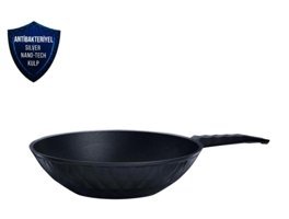 Karaca Biodiamond Plastik Saplı Diamond 28 cm Wok Tava Siyah