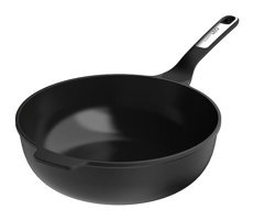 Berghoff Leo Phantom Plastik Saplı Alüminyum 30 cm Wok Tava Siyah