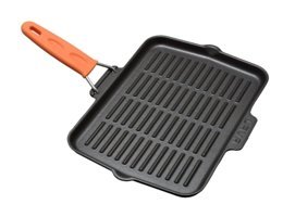 Lava Plastik Saplı Döküm 30 cm Grill Tava Siyah