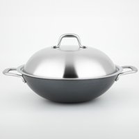 Carl Schmidt Sohn Altena Metal Saplı Demir Döküm 32 cm Wok Tava Gri