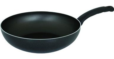 Mehtap Plastik Saplı Teflon 28 cm Wok Tava Siyah