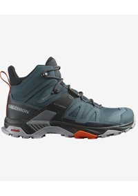 Salomon X Ultra 4 Mid L47352600 Gore-Tex Su Geçirmez Yuvarlak Burunlu Kalın Bağcıklı Mavi Erkek Bot