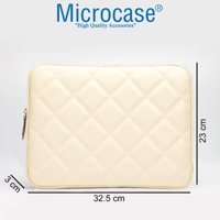 Microcase A1706 A1708 13.3 inç Kapitone Deri Su Geçirmez Kılıf Laptop Çantası Krem