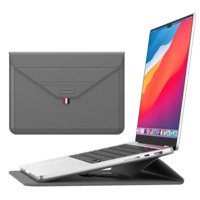 Teknet Store A2179-A2337-A2338 13-14.9 inç Deri Su Geçirmez Kılıf Laptop Çantası Gri