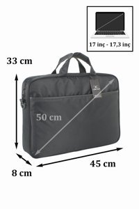 Case Club 17.3 inç Polyester Su Geçirmez El-Omuz Laptop Çantası Siyah