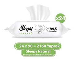 Sleepy Natural Yenidoğan Yenidoğan 90 Yaprak 24'lü Islak Mendil