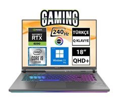 Asus ROG Strix Scar 18 G834JY-N6041A4 Harici GeForce RTX 4090 Intel Core i9 13980HX 32 GB Ram 2 TB SSD 18 inç QHD+ Windows 11 Pro Laptop