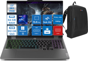 Lenovo LOQ 15IAX9I 883FQ000UTRWP28 Dahili Intel ARC Graphics Intel Core i5 12450HX 64 GB Ram 512 GB SSD 15.6 inç Full HD Windows 11 Pro Laptop