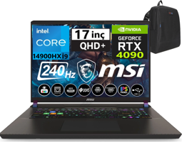 MSI Vector 17 Hx A14VIG-879XTRW50 Harici GeForce RTX 4090 Intel Core i9 14900HX 48 GB Ram 1 TB SSD 17 inç QHD+ Windows 11 Pro Gaming Laptop