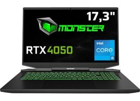 Monster Abra A7 V14.5.2 Harici GeForce RTX 4050 Intel Core i5 13500H 32 GB Ram 1 TB SSD 17.3 inç Full HD Freedos Gaming Laptop