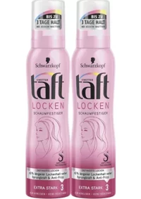 Schwarzkopf Taft Locken Dalgalı-Kıvırcık Saçlar İçin Şekillendirici Hacim Veren Saç Köpüğü 2x150 ml