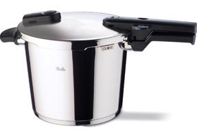 Fissler Vitaquick Satin Black Clipso Kapak Çelik 6 lt Düdüklü Tencere Gri