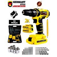 Germany Style GRM99823 24 V 2 Ah Darbeli Çift Akülü Vidalama Makinesi