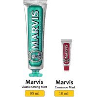 Marvis Classic Strong Mint Florürlü Diş Macunu 85 ml + Cinnamon Mint Diş Macunu 10 ml