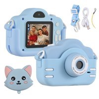 Bangyi Sevimli Kedi Mini Full HD Kompakt Dijital Fotoğraf Makinesi Mavi