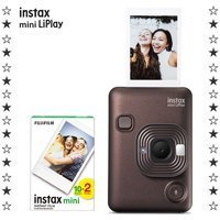 Fujifilm Instax Mini Liplay Şipşak Mini Full HD Kompakt Dijital Fotoğraf Makinesi Koyu Kahverengi + 20 Adet Fotoğraf Filmi