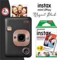 Fujifilm Instax Mini Liplay Şipşak Mini Full HD Kompakt Dijital Fotoğraf Makinesi Rose Gold-Siyah + 20 Adet Foroğraf Filmi