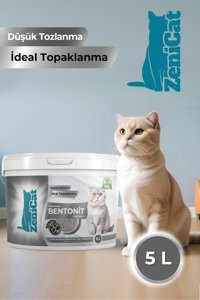 ZeniCat Topaklanan İnce Taneli Aktif Karbonlu Bentonit Kedi Kumu 5 lt