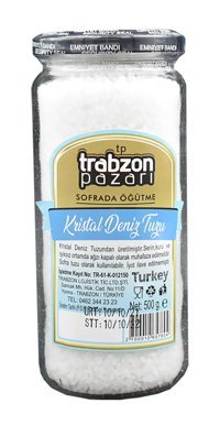 Trabzon Pazarı İyotlu Kristal Deniz Tuzu Kavanoz 500 gr