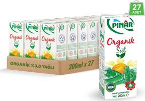 Pınar Organik Süt 27x200 ml