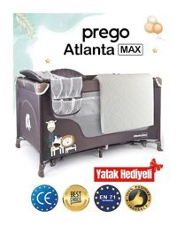 Prego Atlanta Max Alüminyum 20 kg Kapasiteli Ayarlanabilir Katlanabilir 70x120 cm Park Yatak Bej