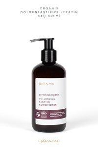 Qaratau Certified Organic Hindistan Cevizi-Jojoba Yağı Dolgunlaştırıcı Keratinli Tüm Saçlar İçin Unisex Saç Kremi 250 ml