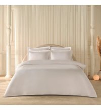 Komfort Home White Collection Pamuk Dört Mevsim 200x220 cm Çarşaflı Lastiksiz Düz Çift Kişilik Nevresim Takımı Beyaz