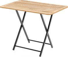 Eportatif Bistro Katlanabilir Dikdörtgen Ahşap 55x90 cm Çam Bahçe Masası