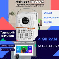 Multibox Probox Mini Android Wifi 1000 ANSI Taşınabilir LED Projeksiyon Cihazı