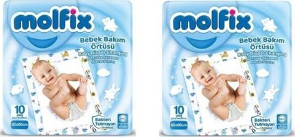 Molfix Alezli Tek Kullanımlık Silinebilir Su Geçirmez 60x60 cm 20'li Alt Açma Örtüsü