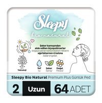 Sleepy Bio Natural Premium Plus Organik İnce 64'lü Hijyenik Ped 1 Adet