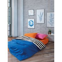 Cozy Home Popping Colors 160x220 cm Lastikli Çarşaflı Düz Tek Kişilik Nevresim Takımı Çok Renkli