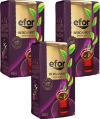 Efor Bergamot Aromalı Çay 1 Kg 3Lü Set - Dökme Siyah Çay - Bergamotlu Çay