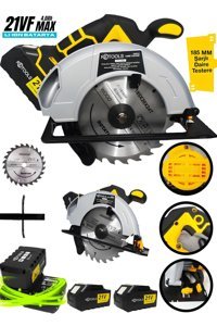 Retools RTL-2204 21 W 3613 devir/dk 185 mm Açılı Kesim Kablosuz Akülü Şarjlı Daire Testere