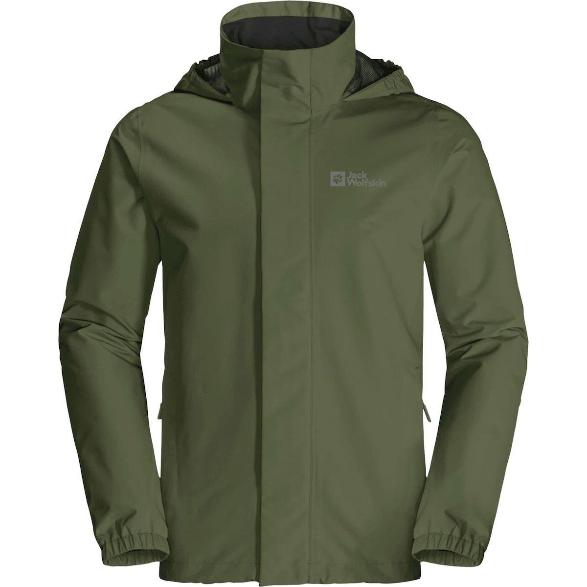 Jack Wolfskin Stormy Point Softshell Gore Tex Su Geçirmez Fermuarlı Polyester Erkek Outdoor Mont Haki