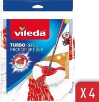 Vileda Turbo 2in1 4'lü Yedek Paspas Beyaz-Kırmızı