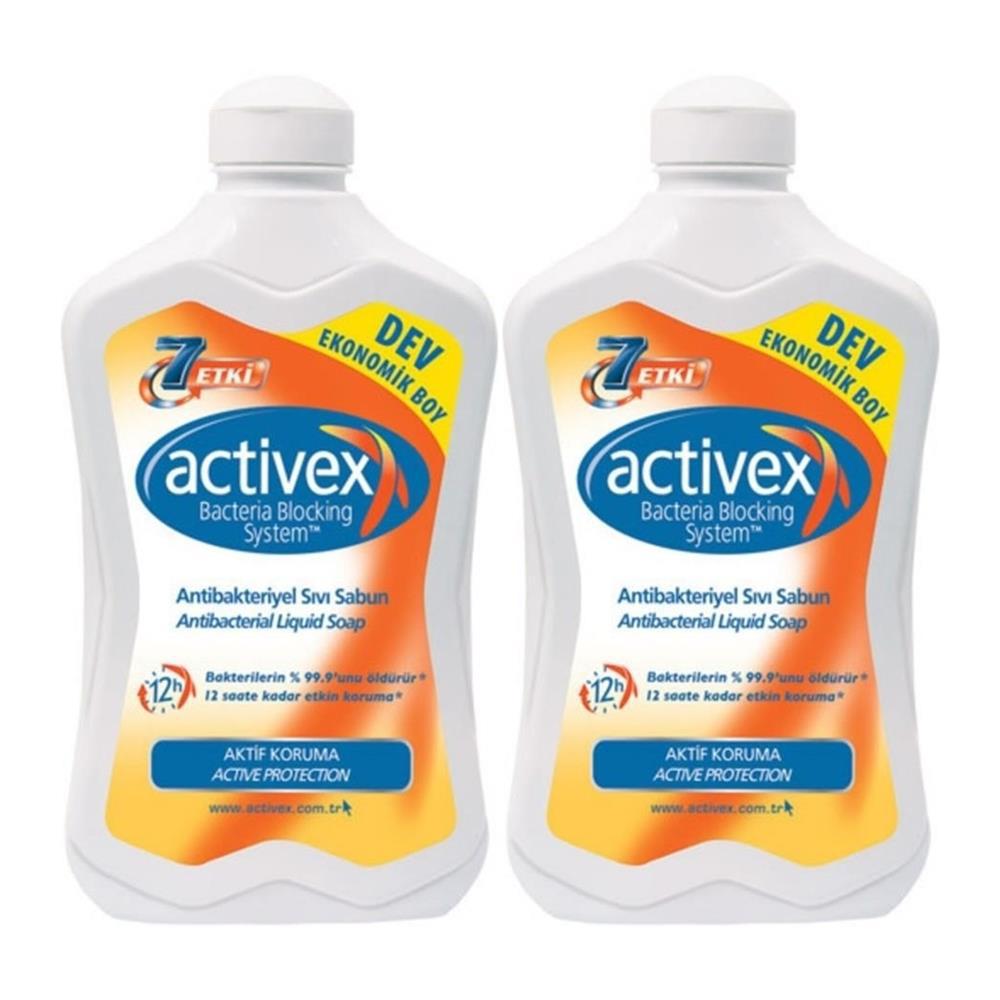 Activex Antibakteriyel Köpük Nemlendiricili 2'li Sıvı Sabun 1.8 lt