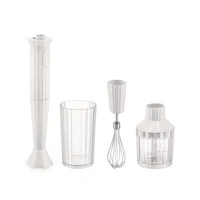 Alessi Plisse 700 ml Plastik Çift Bıçaklı 3'lü Mini Blender Seti Beyaz