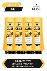 Gliss Oil Nutritive Marula Yağı Parlaklık Veren Saç Kremi 4x360 ml