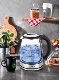 Sinbo Sk-8029 Cam 1.8 lt 1800 W Işıklı Klasik Şeffaf Kettle