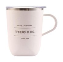 Tyeso Cubic Mug Paslanmaz Çelik 300 ml Pipetli Outdoor Bardak Termos Beyaz