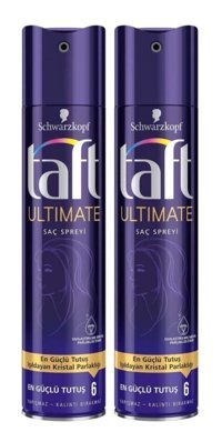 Schwarzkopf Taft Ultimate No: 6 Sabitleyici Islak Görünümlü Provitaminli Ultra Güçlü Saç Spreyi 2x250 ml