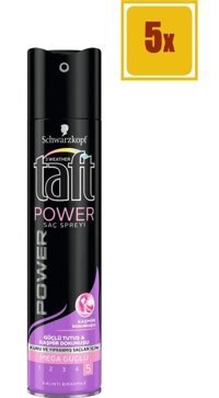 Schwarzkopf Taft Power Sabitleyici Islak Görünümlü Provitaminli Güçlü Saç Spreyi 5x250 ml