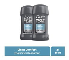 Dove Clean Comfort Pudrasız Ter Önleyici Antiperspirant Stick Erkek Deodorant 2x50 ml