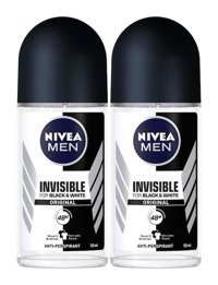 Nivea Black&White Invisible Power Pudrasız Ter Önleyici Antiperspirant Roll-On Erkek Deodorant 2x50 ml