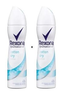 Rexona Cotton Dry Pudralı Ter Önleyici Antiperspirant Sprey Kadın Deodorant 2x150 ml